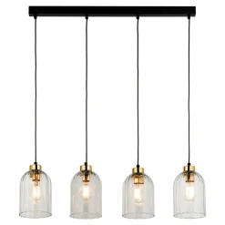 TK Tomasz Krywult Lampa wisząca listwa 4 klosze transparent SATIPO 4