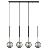Lampy Wiszące|Zumaline Lampa wisząca listwa kule czarno-złota ARCTURUS 3