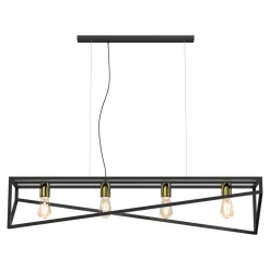 Luminex Lampa wisząca loftowa czarno-złota GOTE IV