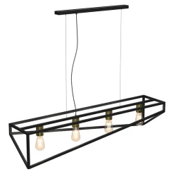 Luminex Lampa wisząca loftowa czarno-złota GOTE IV