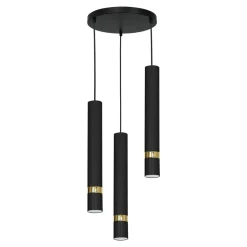 Lampy Wiszące|Luminex Lampa wisząca loftowa tuba czarno-złota RENO III