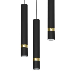 Lampy Wiszące|Luminex Lampa wisząca loftowa tuba czarno-złota RENO III