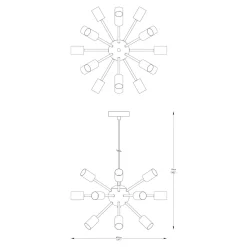 Zumaline Lampa wisząca loftowa złota MANDI 51 cm
