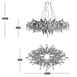 Lampy Wiszące|Paul Neuhaus Lampa wisząca miedziana ICICLE