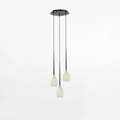 Lampy Wiszące|Zumaline Lampa wisząca okrągła podstawa biała FIORE III