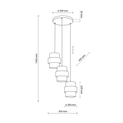 TK Tomasz Krywult Lampa wisząca okrągła podsufitka czarna CALISTO 3