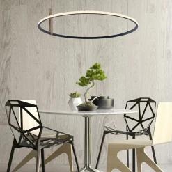 Lampy Wiszące|Zumaline Lampa wisząca pierścieniowa czarna LED CLAUD
