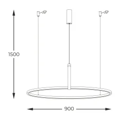 Lampy Wiszące|Zumaline Lampa wisząca pierścieniowa czarna LED CLAUD