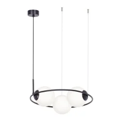 inny Lampa wisząca pierścieniowa 3 klosze kule czarna PARVA