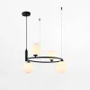 Lampy Wiszące|inny Lampa wisząca pierścieniowa 4 kule czarna AMILY