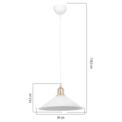 Lampa wisząca pojedyncza biała MAYA