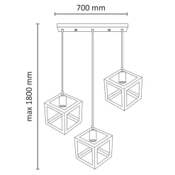 Lampy Wiszące| Lampa wisząca 3-punktowa czarna SWEDEN