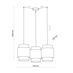 TK Tomasz Krywult Lampa wisząca rattanowa biała BOHO