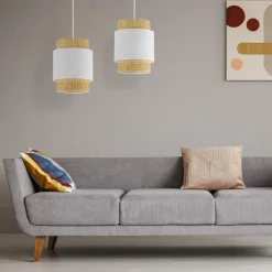 Lampy Wiszące|TK Tomasz Krywult Lampa wisząca rattanowa biała BOHO 20 cm