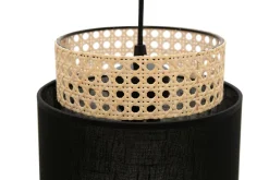 TK Tomasz Krywult Lampa wisząca rattanowa czarna BOHO 20 cm