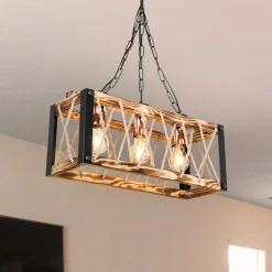 Lampy Wiszące| Lampa wisząca rustykalna drewniana FARAH 50 cm