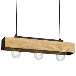 Luminex Lampa wisząca rustykalna drewniana MILUZA III