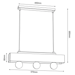Luminex Lampa wisząca rustykalna drewniana MILUZA III