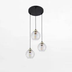 TK Tomasz Krywult Lampa wisząca transparentna okrągła podstawa DEVI 3