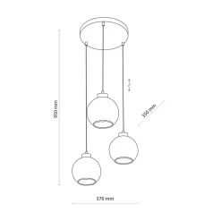 TK Tomasz Krywult Lampa wisząca transparentna okrągła podstawa DEVI 3