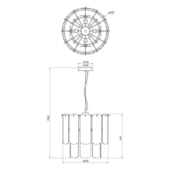 Lampy Wiszące|Zumaline Lampa wisząca transparentne szkło złota NIRA φ43 cm