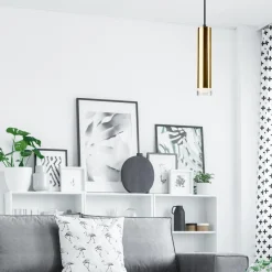 Lampy Wiszące| Lampa wisząca tuba złota DIEGO I