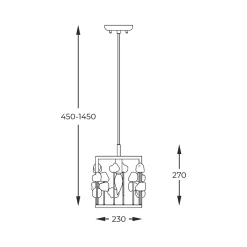 Zumaline Lampa wisząca z kryształkami czarno-złota CAROLINE