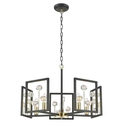 Lampy Wiszące|Zumaline Lampa wisząca z kryształkami czarno-złota CAROLINE 5