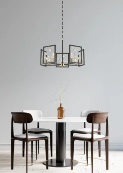 Lampy Wiszące|Zumaline Lampa wisząca z kryształkami czarno-złota CAROLINE 5