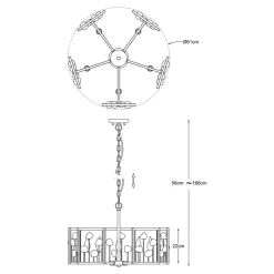 Lampy Wiszące|Zumaline Lampa wisząca z kryształkami czarno-złota CAROLINE 5