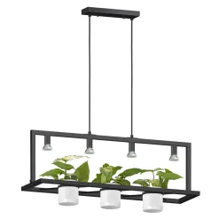 Zumaline Lampa wisząca z osłonkami na rośliny czarna PLANTER