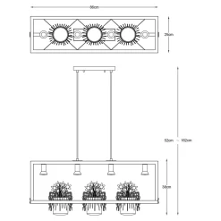 Zumaline Lampa wisząca z osłonkami na rośliny czarna PLANTER