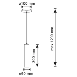 Lampa wisząca złota tuba NAPOLI 1 GOLD