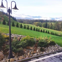 Lampy Ogrodowe|Lampy Ogrodowe|inny Lampa zewnętrzna outdoor wysoka 2-ramienna czarna BOSTON