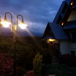 Lampy Ogrodowe|Lampy Ogrodowe|inny Lampa zewnętrzna outdoor wysoka 2-ramienna czarna BOSTON