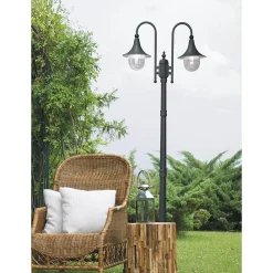 Lampy Ogrodowe|Lampy Ogrodowe|inny Lampa zewnętrzna outdoor wysoka 2-ramienna czarna BOSTON