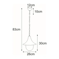 inny Lampa zewnętrzna wisząca na łańcuchu outdoor czarna BOSTON