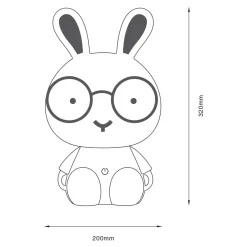 Lampki Nocne|Lampy Do Pokoju Dziecięcego|Zumaline Lampka nocna LED biała KRÓLIK