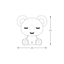 Lampki Nocne|Lampy Do Pokoju Dziecięcego|Zumaline Lampka nocna LED szara KOALA