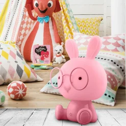 Lampki Nocne|Lampy Do Pokoju Dziecięcego| Lampka nocna różowa LED KRÓLIK