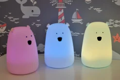 Lampki Nocne|Lampy Do Pokoju Dziecięcego| Lampka nocna silikonowa niebieska LED RGB MIŚ