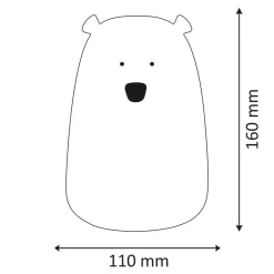 Lampki Nocne|Lampy Do Pokoju Dziecięcego| Lampka nocna silikonowa niebieska LED RGB MIŚ