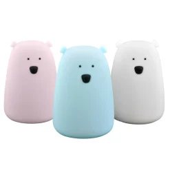 Lampki Nocne|Lampy Do Pokoju Dziecięcego| Lampka nocna silikonowa różowa LED RGB MIŚ