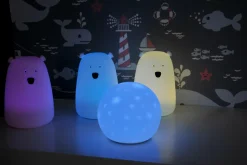 Lampki Nocne|Lampy Do Pokoju Dziecięcego| Lampka nocna silikonowa różowa LED RGB MIŚ