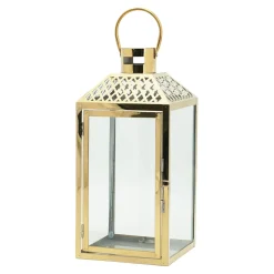 Świece, Świeczniki I Latarenki| Latarenka / lampion złota 41 cm