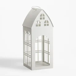 Świece, Świeczniki I Latarenki|inny Latarenka metalowa biała DOMEK 32 cm