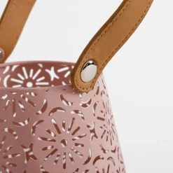 Świece, Świeczniki I Latarenki|inny Latarenka metalowa różowa 16x26,5 cm