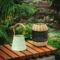 Świece, Świeczniki I Latarenki|inny Latarenka metalowa zielona 16x26,5 cm