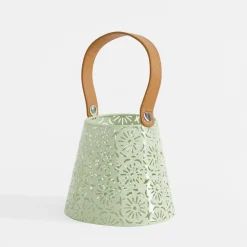 Świece, Świeczniki I Latarenki|inny Latarenka metalowa zielona 16x26,5 cm