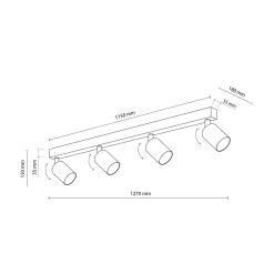 Listwy Oświetleniowe|Wszystkie Lampy Sufitowe|TK Tomasz Krywult Listwa 4 reflektory czarna NEX